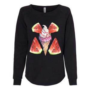 Watermelon With Ice Cream Art Womens California Wash Sweatshirt