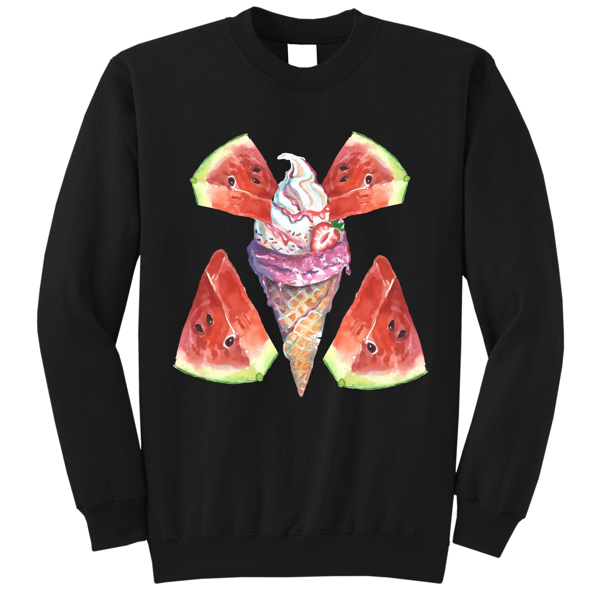 Watermelon With Ice Cream Art Tall Sweatshirt