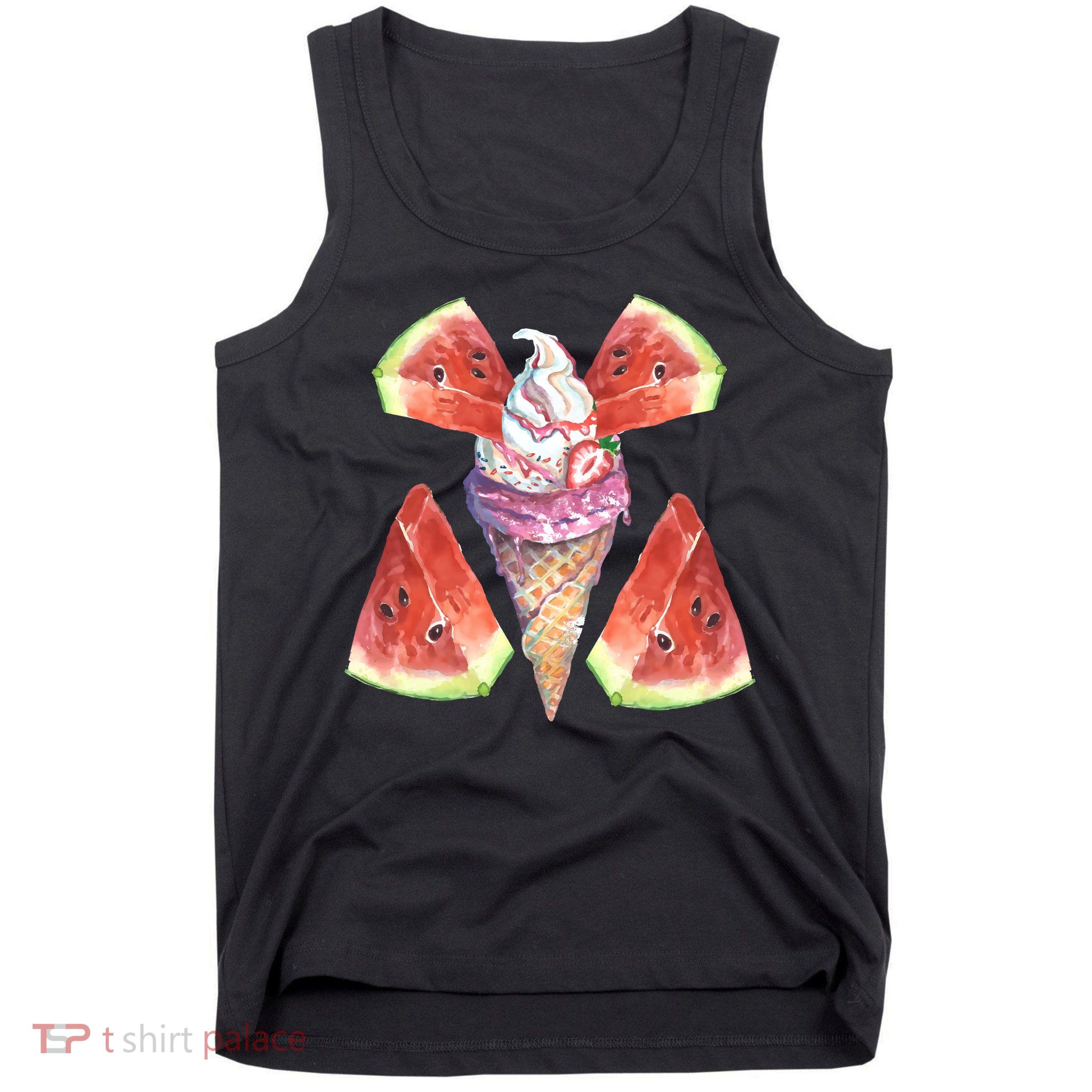 Watermelon With Ice Cream Art Tank Top