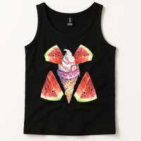 Watermelon With Ice Cream Art Tank Top