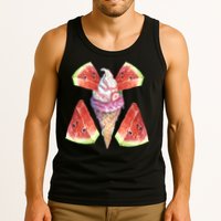 Watermelon With Ice Cream Art Tank Top