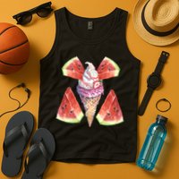Watermelon With Ice Cream Art Tank Top