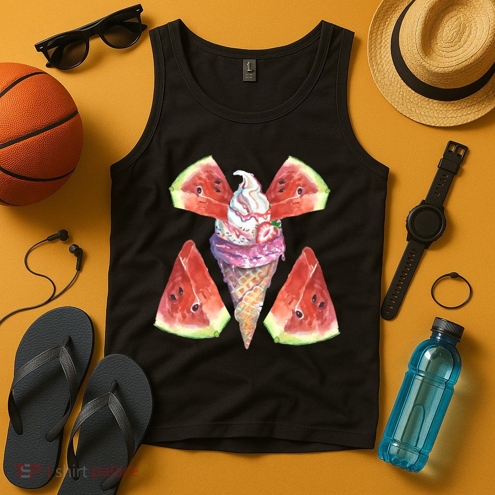 Watermelon With Ice Cream Art Tank Top