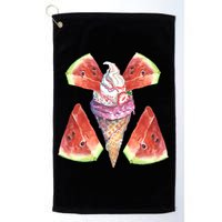 Watermelon With Ice Cream Art Golf Towel