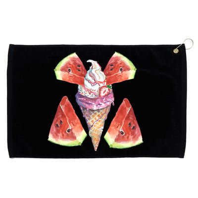 Watermelon With Ice Cream Art Grommeted Golf Towel