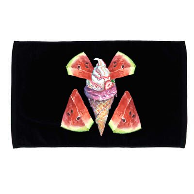 Watermelon With Ice Cream Art Microfiber Hand Towel