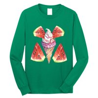 Watermelon With Ice Cream Art Long Sleeve Shirt