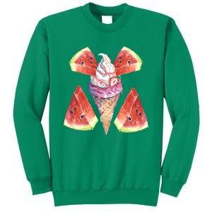 Watermelon With Ice Cream Art Sweatshirt