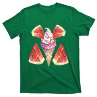 Watermelon With Ice Cream Art T-Shirt