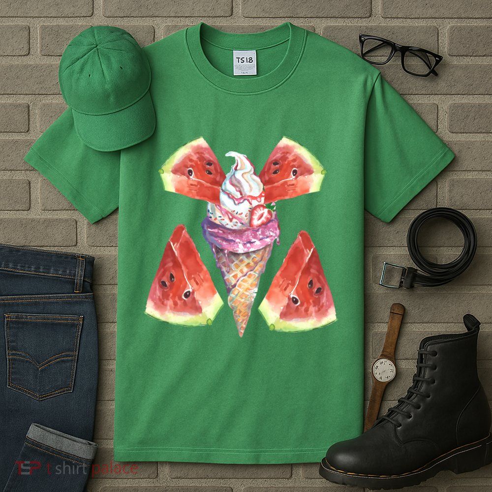 Watermelon With Ice Cream Art Tall T-Shirt