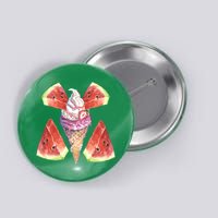 Watermelon With Ice Cream Art Button