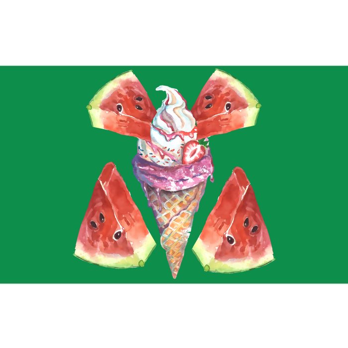 Watermelon With Ice Cream Art Bumper Sticker