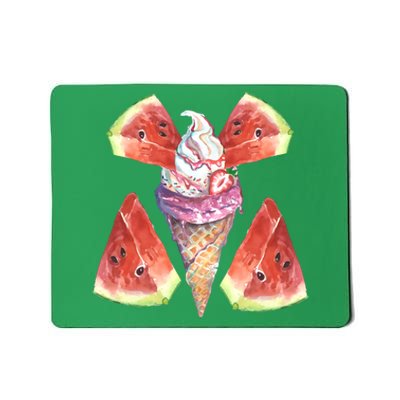 Watermelon With Ice Cream Art Mousepad