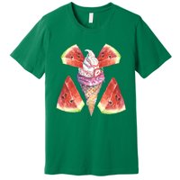 Watermelon With Ice Cream Art Premium T-Shirt