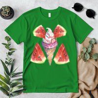 Watermelon With Ice Cream Art Premium T-Shirt