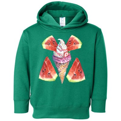 Watermelon With Ice Cream Art Toddler Hoodie