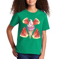 Watermelon With Ice Cream Art Kids T-Shirt