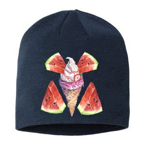 Watermelon With Ice Cream Art Sustainable Beanie