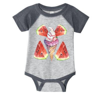Watermelon With Ice Cream Art Infant Baby Jersey Bodysuit