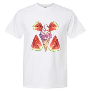 Watermelon With Ice Cream Art Garment-Dyed Heavyweight T-Shirt