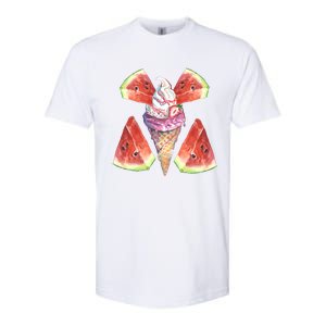 Watermelon With Ice Cream Art Softstyle CVC T-Shirt