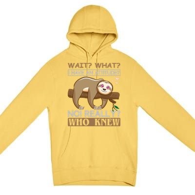 Wait What I Have An Attitude No Really Who Knew Premium Pullover Hoodie