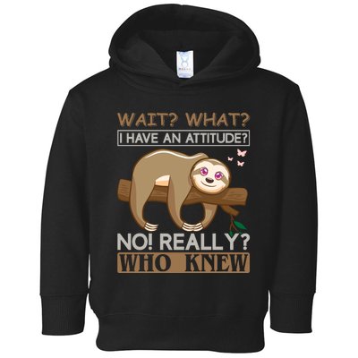 Wait What I Have An Attitude No Really Who Knew Toddler Hoodie