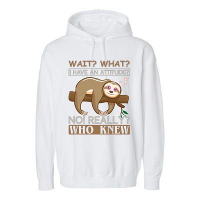 Wait What I Have An Attitude No Really Who Knew Garment-Dyed Fleece Hoodie