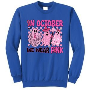 We Wear In October Breast Cancer Boo Ghosts Halloween Great Gift Sweatshirt