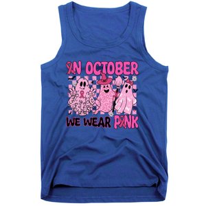 We Wear In October Breast Cancer Boo Ghosts Halloween Great Gift Tank Top