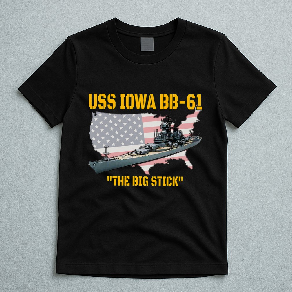 World War Ii Warship Uss Iowa & Ww2 Bb61 Battleship Veteran T-Shirt