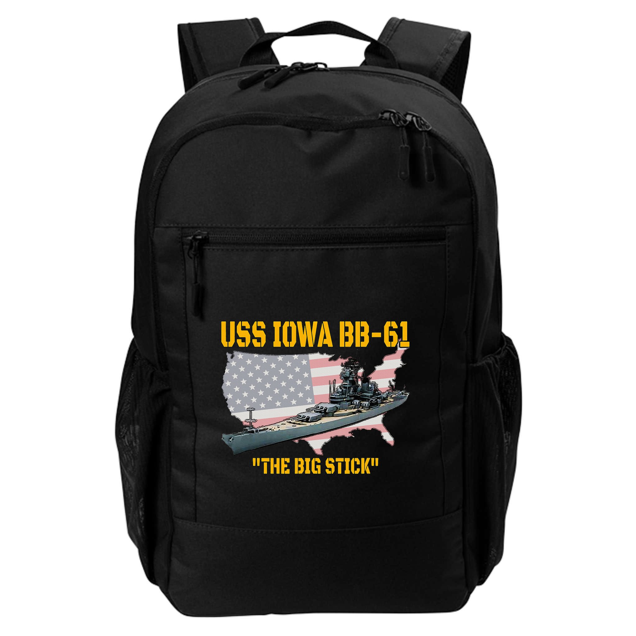 World War Ii Warship Uss Iowa & Ww2 Bb61 Battleship Veteran Backpack