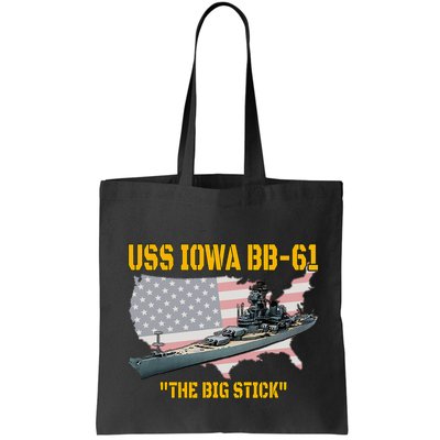 World War Ii Warship Uss Iowa & Ww2 Bb61 Battleship Veteran Bag