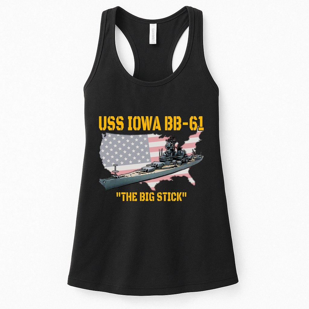 World War Ii Warship Uss Iowa & Ww2 Bb61 Battleship Veteran Womens Tank Top