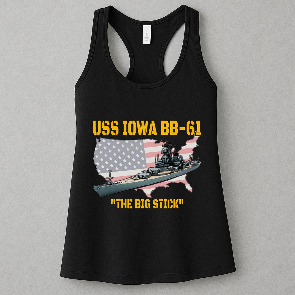 World War Ii Warship Uss Iowa & Ww2 Bb61 Battleship Veteran Womens Tank Top