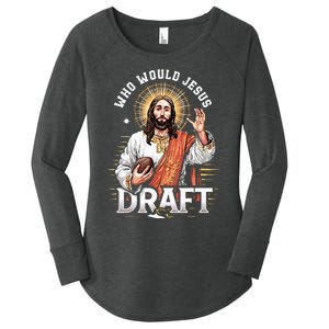 Who Would Jesus Draft Fantasy Football Fan Christian Draft Women's Perfect Tri Tunic Long Sleeve Shirt