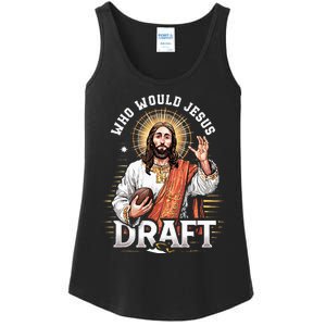 Who Would Jesus Draft Fantasy Football Fan Christian Draft Ladies Essential Tank