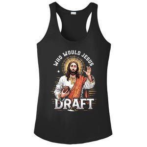 Who Would Jesus Draft Fantasy Football Fan Christian Draft Ladies PosiCharge Competitor Racerback Tank