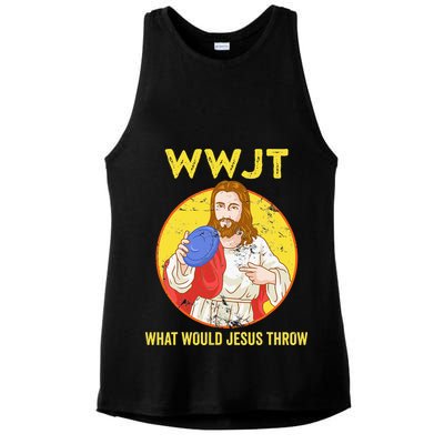 What Would Jesus Throw Frisbee Golf Ladies PosiCharge Tri-Blend Wicking Tank