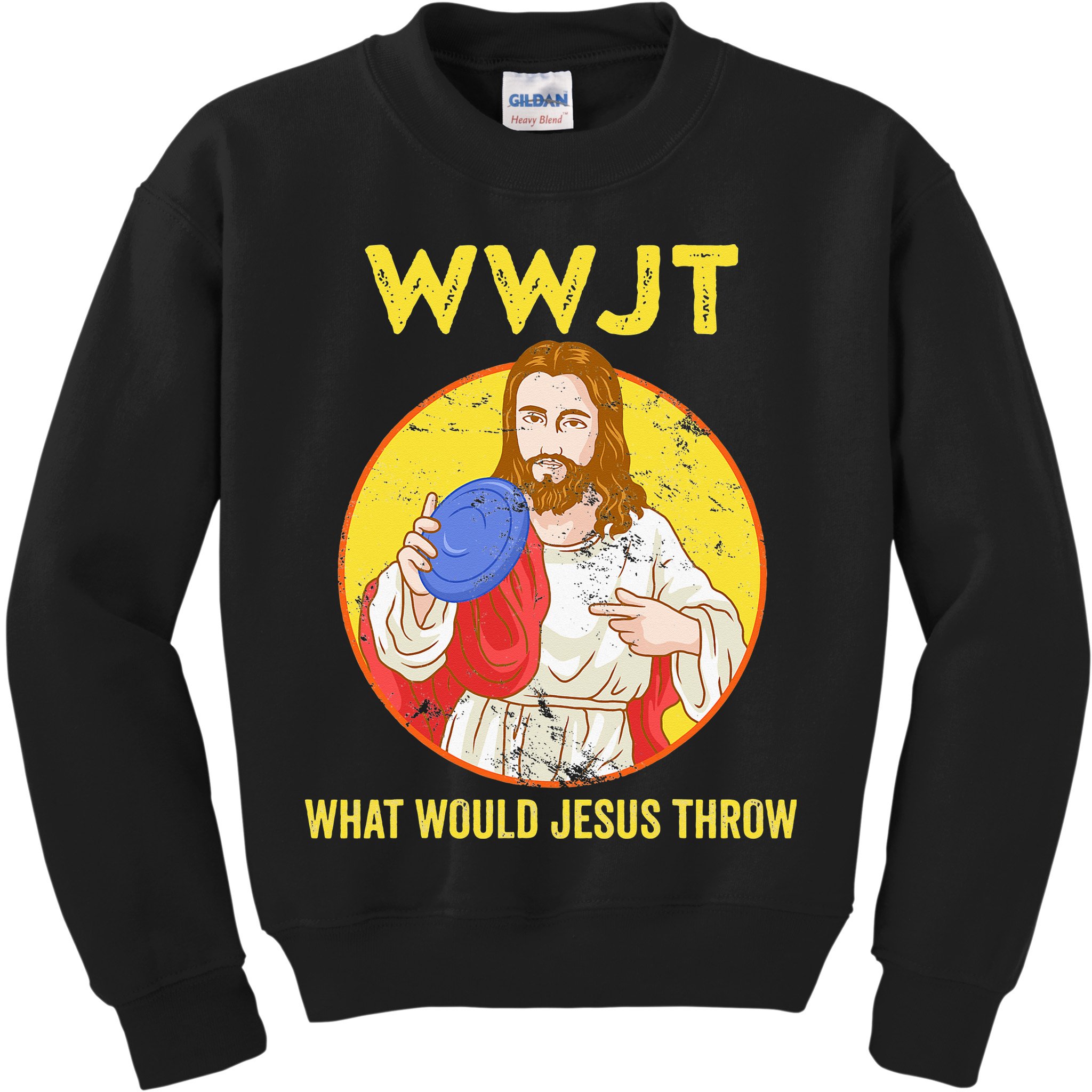What Would Jesus Throw Frisbee Golf Kids Sweatshirt
