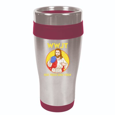 What Would Jesus Throw Frisbee Golf 16oz Travel Tumbler