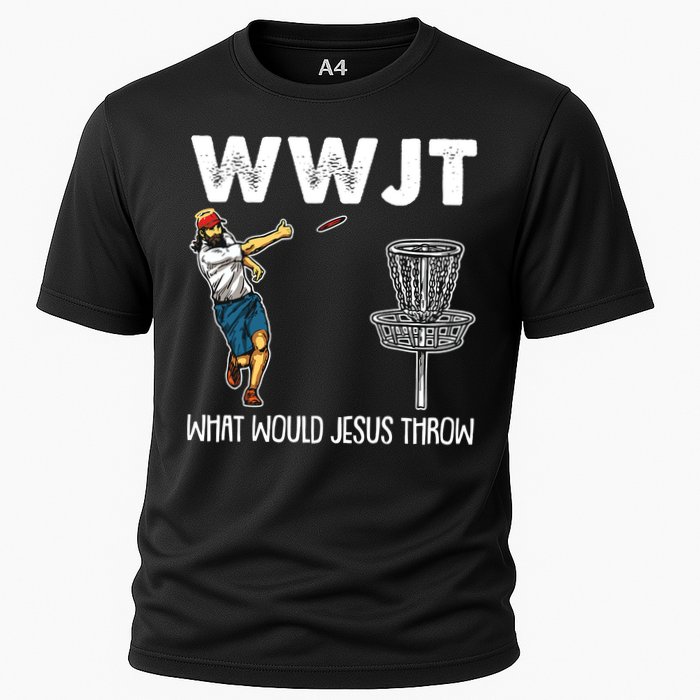What Would Jesus Throw Christmas WWJT Disc Golf Funny Cooling Performance Crew T-Shirt