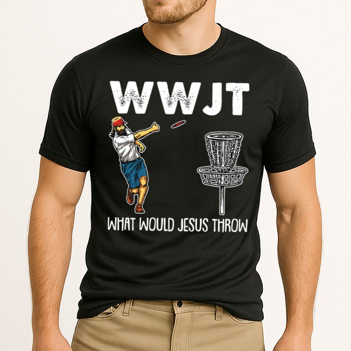 What Would Jesus Throw Christmas WWJT Disc Golf Funny Cooling Performance Crew T-Shirt