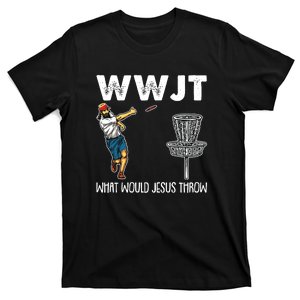 What Would Jesus Throw Christmas WWJT Disc Golf Funny T-Shirt