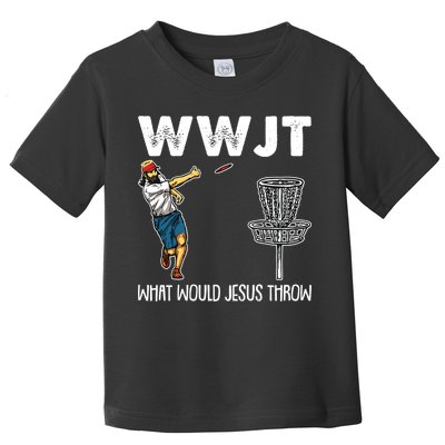 What Would Jesus Throw Christmas WWJT Disc Golf Funny Toddler T-Shirt