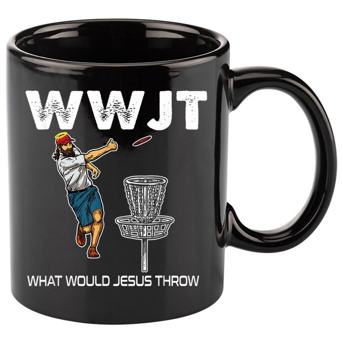 What Would Jesus Throw Golf Disc 11oz C Handle Ceramic Mug