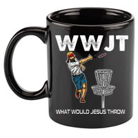 What Would Jesus Throw Golf Disc 11oz C Handle Ceramic Mug