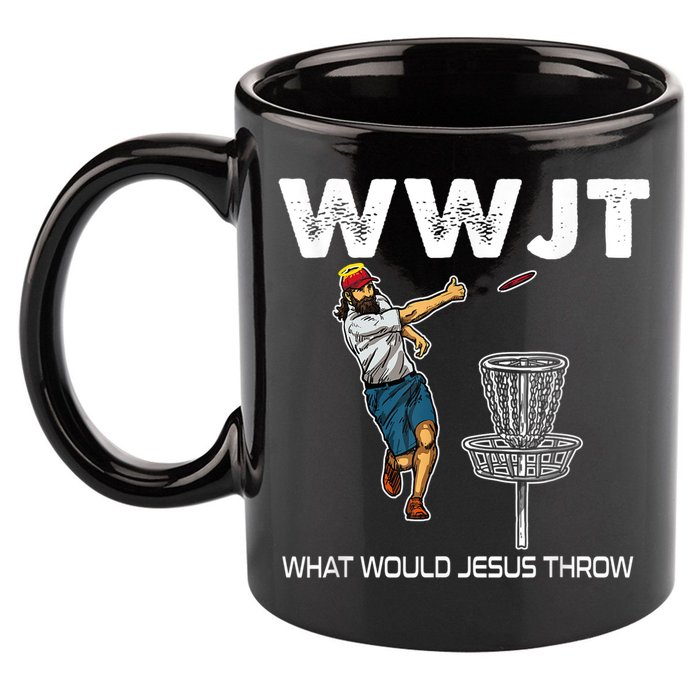 What Would Jesus Throw Golf Disc 11oz C Handle Ceramic Mug