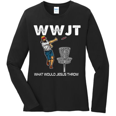What Would Jesus Throw Golf Disc Ladies Long Sleeve Shirt