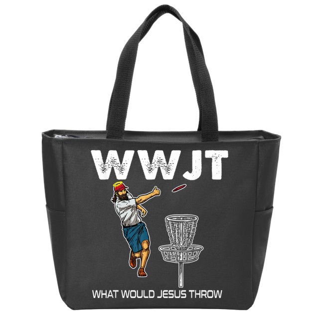 What Would Jesus Throw Golf Disc Zip Tote Bag